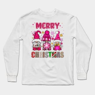 Merry Christmas Gnome Family Funny Xmas Tree Women Men Kids Long Sleeve T-Shirt